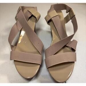 BCBG Paris Stylish Wedge Sandals - Nude